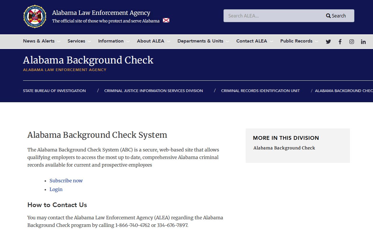Crenshaw County criminal history self-review instructions from ALEA