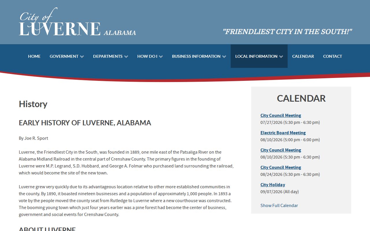 Luverne criminal history local history and county seat development