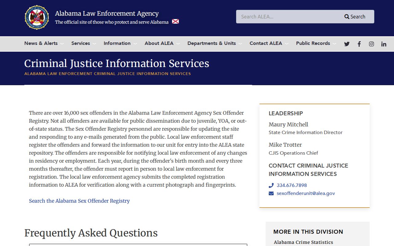 Crenshaw County sex offender registry ALEA scope and update information