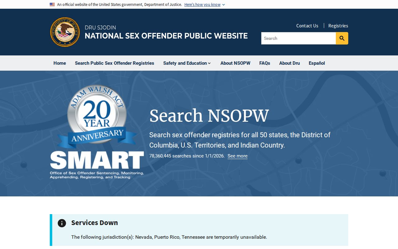 Crenshaw County sex offender lookup through the national NSOPW search